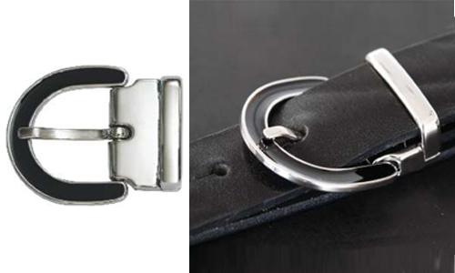 DV11663-30 Nickel buckle with circular recess and keeper